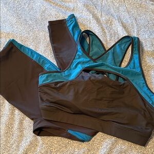 Fabletics Blue and Gray Leggings Set XL/XXL